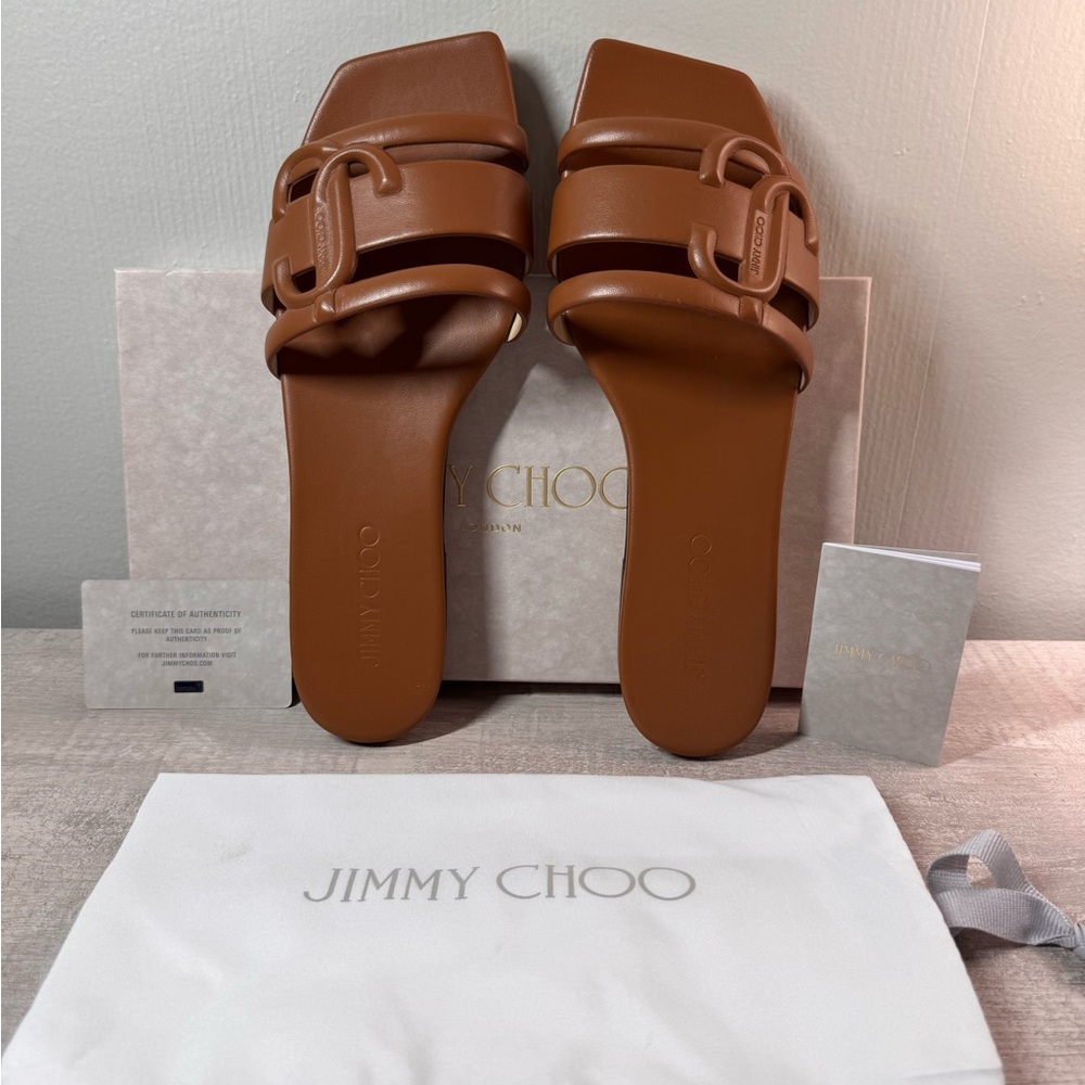 Jimmy Choo Tan Leather Sole
